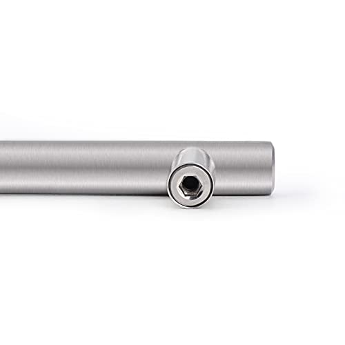Probrico (30 Pack) 3 Inch Hole Centers Euro T Bar Cabinet Pulls Stainless Steel Kitchen Drawer Handles Satin Nickel Furniture Dresser Cabinet Hardware, 5 Inch Total Length #TOP6