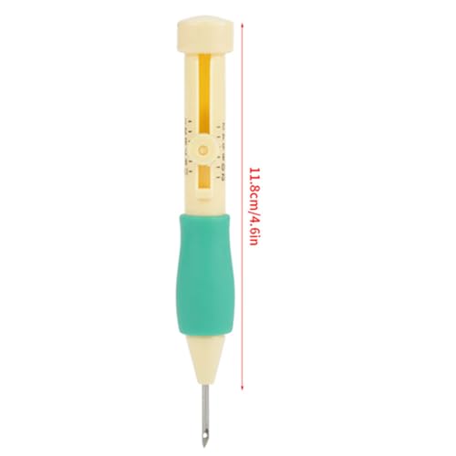 Image of Russian DIY Embroidery Needle Punch Kit, Yellow and Green Straight Pins Set, 3 Sizes Poke and Poke Music Pins for Sewing, Crafts