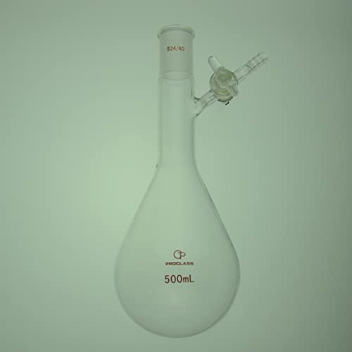 Proglass 500mL Airless-Ware Reaction Storage Schlenk Flask with 24/40 Joint and Glass Spring Stopcock