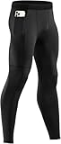 Niksa Leggings deportivos para hombre, paquete de 2 unidades, pantalones largos de compresión de secado rápido, para fitness, gimnasio, correr, S