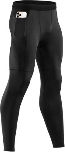 Niksa 1 Pack de leggings pour homme, collants de sport, couche de base, noir, S