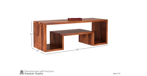 Image of THE WOODEN CITY Solid Sheesham Wood TV & Entertainment Unit for Living Room & Hotel Room and Office Furniture (Wood Finish 7)