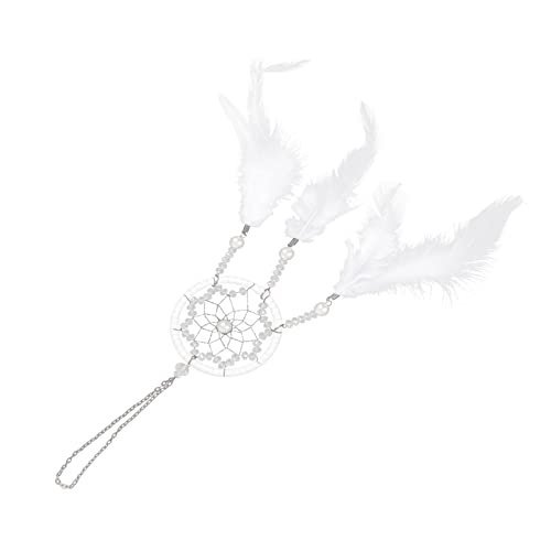 AOKWAWALIY Attrape-rêves Decoraciones Para Salas De Casa Attrape-Rêves Mural Voiture Miroir Suspendu Accessoires Maison Ornements Macramé Décoration Fenêtre Rêve Blanc Charme Unique