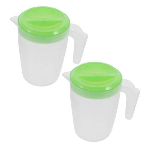 GOOHOCHY 2 Piezas Jarras Plásticas con Tapa para Frigorífico Contenedores para Bebidas Frías Jarras para Jugo Agua y Leche Uso Restaurantes y Bares