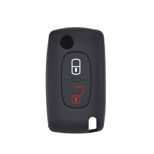 Boîtier clé Peugeot et Citroën | Coque de protection noire pour télécommande à 2 boutons
