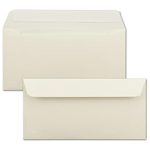 Envelopes DIN Long 11 x 22 cm Peel and Seal 90 g/m² without Window Pack of 150 Cover