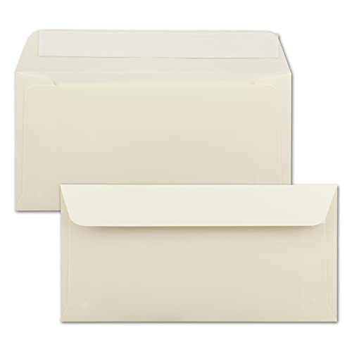 Enveloppes professionnelles crème 11x22 cm pour l'envoi de faire-part et courriers