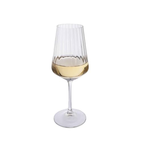 Dartington Crystal Cheers! Optic White Wine Glasses – 350ml Set of 4 - Image 3