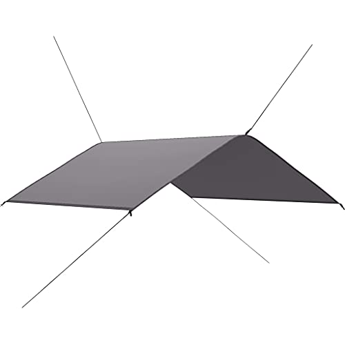 Bâche ombrage imperméable 4x4 m en polyester 180T avec 6 cordes et chevilles