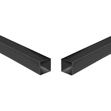 Black Stainless Steel Square Tubing Tube 15mm x 15mm x 1.35mm x 670mm, 0.59" x 0.59" x 0.05" x 26.38" Long, 2 Pack 201 SS Square Tubings 1.35mm Thickness Polished Finished