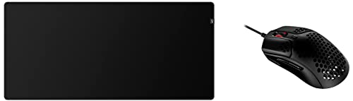 Image of HyperX Pulsefire Haste USB Ultra Lightweight, 59g, Hex Design, Honeycomb Shell, Hyperflex Cable, Up to 16000 DPI & Pulsefire Mat Gaming Mouse Pad - XL - Precise Cloth Surface