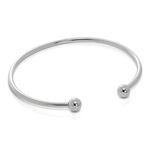 jewellerybox Solid Sterling Silver Mens Torque Bangle - Adult