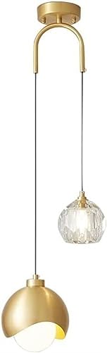 Suspension plafond minimalisme laiton verre deux lumières luminaire américain