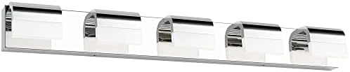SOLFART® LED Dimmable 5 Lights Trendy Vainness Lights Over Mirror Chrome Ending Stainless Metal Waterproof Lavatory Wall Mild Fixture s9038-5
