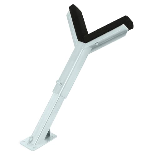 KUAFU Adjustable Bow Rest Catcher for Boat Trailer Compatible with 3 inch Wide Trailer Tongues (3x3 or 3x4) Assembly Silvery Steel Bracket