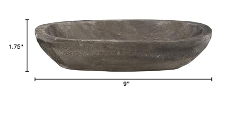 Image of Santa Barbara Design Studio Table Sugar Hand Carved Paulownia Wood Dough Bowl, Small, Charcoal