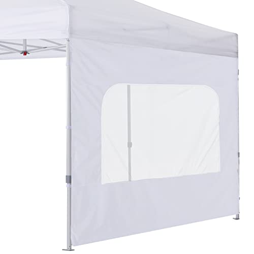 Image of COOSHADE SunWall with Netting Window for 8x8 Pop up Canopy Tent, 1 Pack Sidewall with Window Wall Only (White)