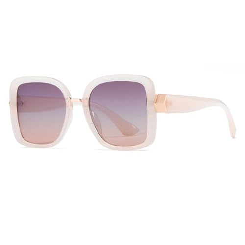 Lunettes de soleil pour femme UV400 : savourez la liberté des grands espaces en beige et violet