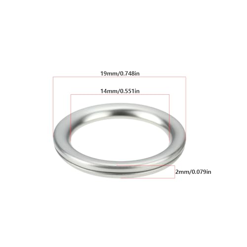 Image of 10pcs Oil Drain Plug Gaskets 14x19x2mm Oil Drain Plug Washers Replacement Part 09168-14004-000 Compatible with Suzuki Silver