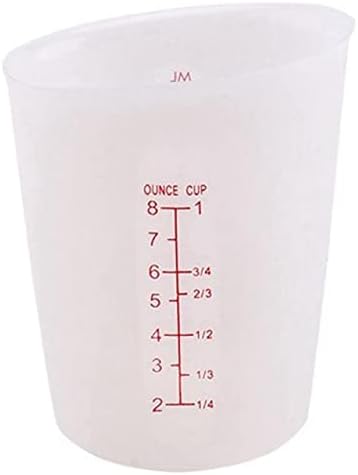 250/500 Ml Silicone Measuring Cup Dual-Scale Milk Powder Flour Measuring Tool Kitchen Accessories(Pink,Large) (White Small)