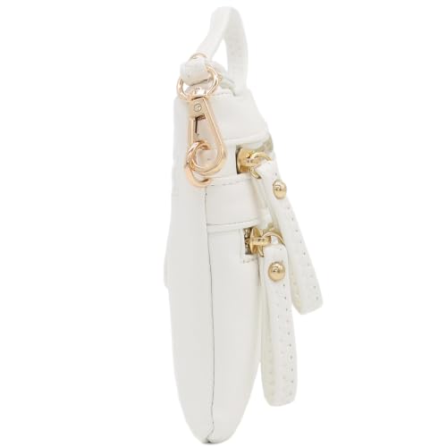 Image of FashionPuzzle Multi Zipper Pocket Small Wristlet Crossbody Bag