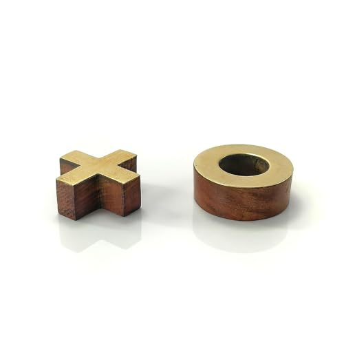 Image of STAR CRAFT Kid Wooden Tic Tac Board Game Handmade Noughts And Crosses Tik Tak Toe Pedagogical Board Wooden Zero Kata Game (Brown 1)