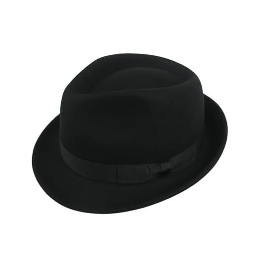 hatsXcaps 100% Wool Felt Fedora Hat for Men & Women, Classic Short Brim Trilby Style with Teardrop Crown & Bow Band, Jazz Hat for Formal (UK, Alpha, XXL, XXL: 7 5/8 (62cm), Mystery Black)