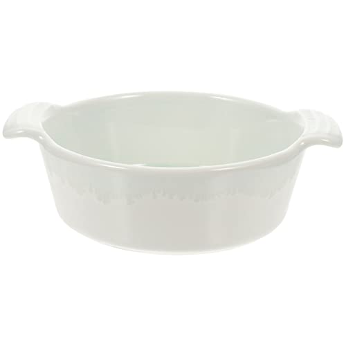 Gatuida Cuenco De Cerámica Dos Asas Para Hornear Fuente Para Hornear De Cerámica Tazón Para Mezclar Condimentos De Hotel El Horno o Guardar Ensaladas