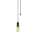 Globe Electric Vintage Edison 1-Light Plug-In Mini Pendant, Matte Black Finish, Black Designer Woven Fabric Cord, In-Line On/Off Switch, 65114