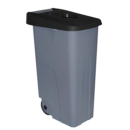 Denox DEN011 Contenedor Reciclo 85 litros Abierto, Negro, 420x570x760 mm