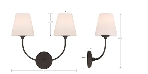 Image of Crystorama Libby Langdon Sylvan 2 Light Black Forged Bathroom Vanity