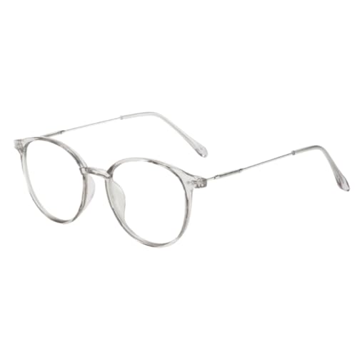 Image of Shiratori Retro Round Blue Light Blocking Glasses for Women Men, Lightweight Metal Temple Eyeglasses