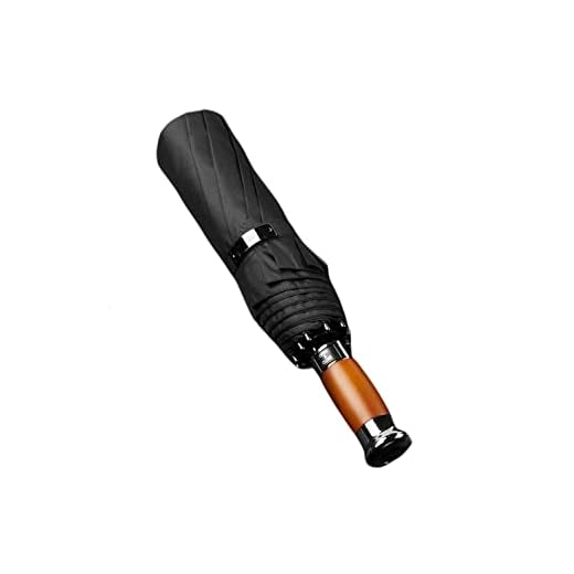 TOBILE Umbrella Large Umbrella Men Business 1.2 Meters Fully Automatic Umbrella Windproof 10K Wooden Handle Golf Umbrellas-Black