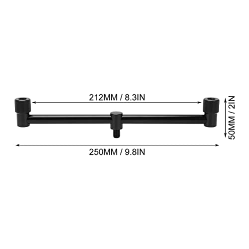 Jopwkuin Fishing Rod Buzz Stand, Durable Fishing Pole Pod Stand Aluminum Alloy For Lakes(2 Heads 25Cm) #TOP5