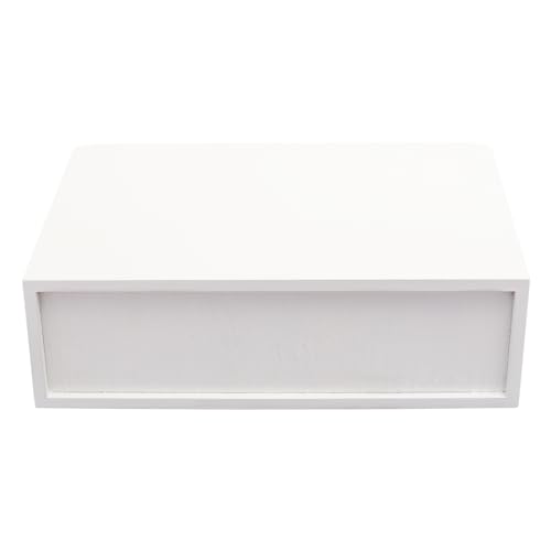 Organiseur de bureau bois blanc avec étagère et tiroir à clé amovible