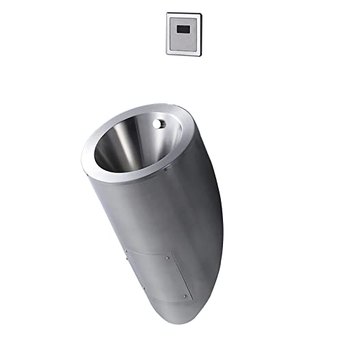 OTQEFTN Stainless Steel Sensor Urinal, Wall-Mounted Commercial Men's Standing Urinal with Sensor, Intelligent Infrared Sensor Flush Valve