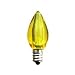 C7 Yellow LED Bulb - Smooth Lens Yellow Transparent C7 Replacement Bulb