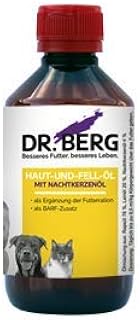 Dr. Berg Haut-UND-Fell-ÖL mit Nachtkerzenöl: Nahrungsergänzung für Hunde und Katzen mit Haut- und Fellproblemen - gesund und verträglich durch hochwertige, natürliche Zutaten - auch für Barf - 250 ml product image
