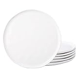 LERATIO Ceramic Plates,8.0 inch Salad Plates Set of 6,Handmade Porcelain Plates for kitchen with Wav