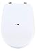 BM 7027 Copriwater Sedile Tavoletta WC 19 '' Pollici, Misura 45.5x36cm, Coperchio Toilet Seat Bagno in legno MDF Bianco, Cerniere Incluse in Acciaio Fissaggio dal Basso