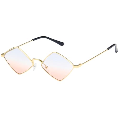 Lunettes de soleil femme irrégulière petit cadre losange vintage rétro LVTFCO