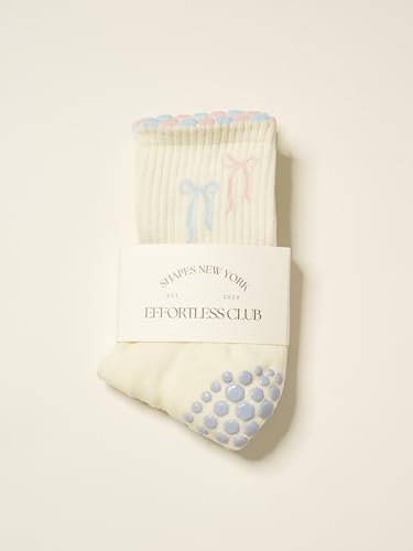 Image of Shapes Studio Half Calf Grip Socks, Cute Fruit Pilates Socks, Ruffle Socks, Non-Slip for Barre Yoga