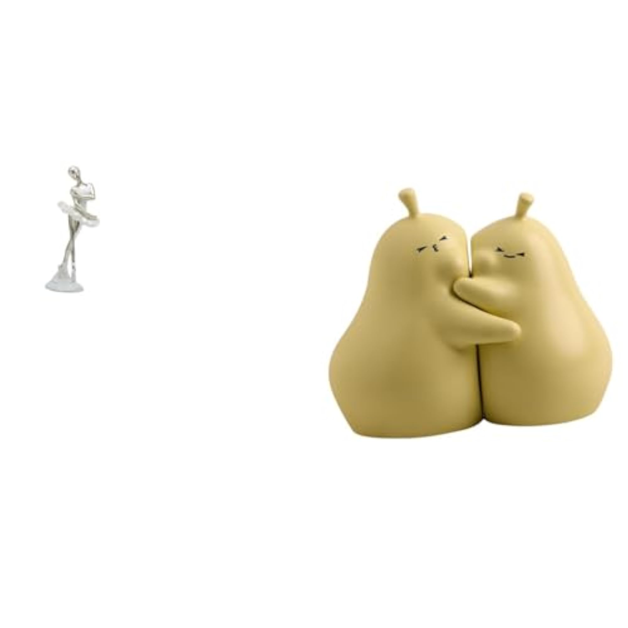 Graceful Dancing Girl Embracing Pear Ceramic Bookend