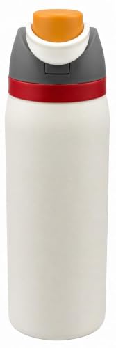 Image of HomeCloud 950ML Stainless Steel Water Bottle - Double-Wall Vacuum Insulated, Leakproof Straw Lid, BPA-Free Reusable Travel Flask with Two-Way Spout for Gym, Office & Outdoor Use (S White Grey)