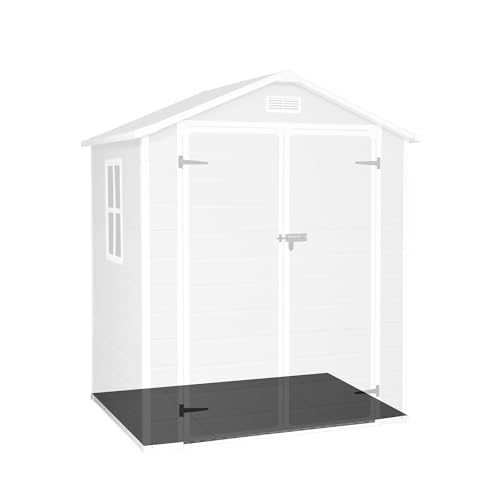 Miniatura 4 de Wasabi - Caseta Jardín Resina Aqua 2.6 Ventana Luz Natural - Suelo Incluido - Paneles 12mm Espesor - Gris Blanco - Armario Pvc Exterior - 2,39m2 - Techo Dos Aguas