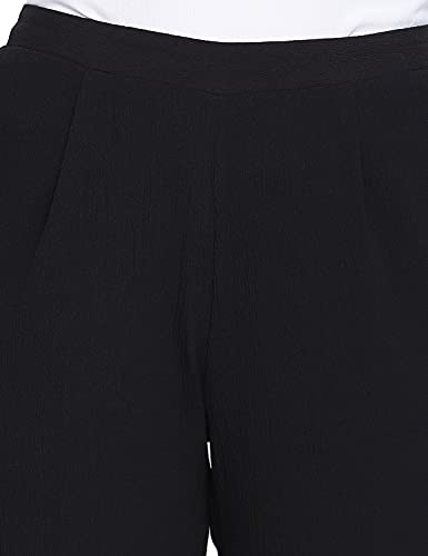 Image of oxolloxo Women Regular Fit Polyester Pencil Solid Casual Black Pant