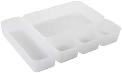 Chris.W Clear Plastic Drawer Organizer Tray for Vanity Cabinet, Set of 5 Storage Tray for Makeup, Kitchen Utensils, Jewelries, Medicine, Pens, and Gadgets