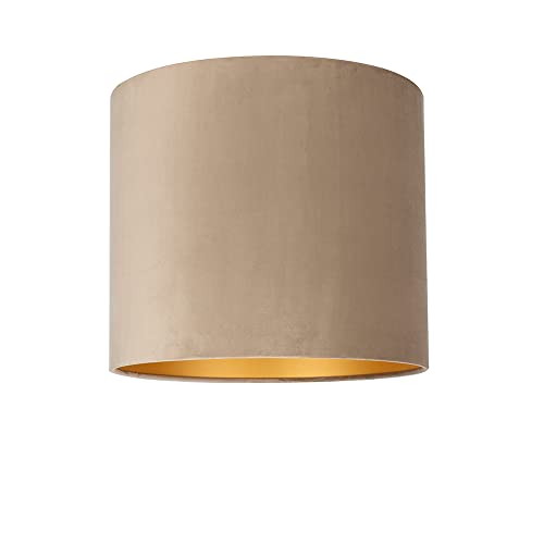Uniqq Lampenschirm Velours Taupe Ø 40 cm - 40 cm hoch