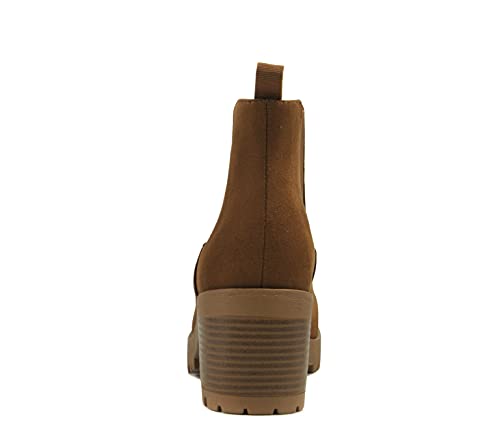 Image of Soda Top Shoes Jaber Ankle Boot W Lug Sole Elastic Gore and Chunky Heel