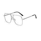 JIETIAN Lupa de Lectura con Lente de Resina asférica de Alta definición y Zoom Inteligente Anti luz Azul para piloto Retro de caballero,Plata,+1.5